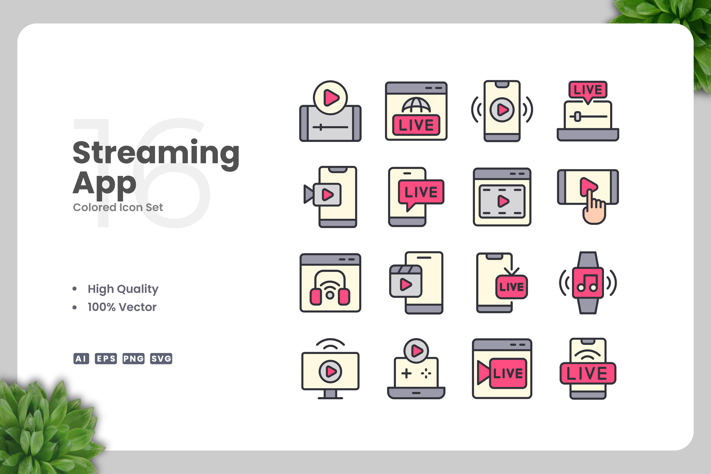 Streaming App Colored Icons Graphic by upnowgraphic · Creative Fabrica