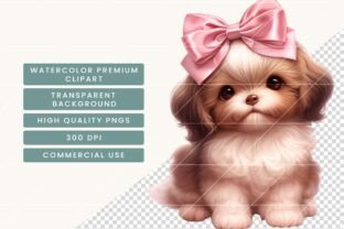 Watercolor Cute Shih Tzu Clipart Bundle Graphic by busydaydesign ...
