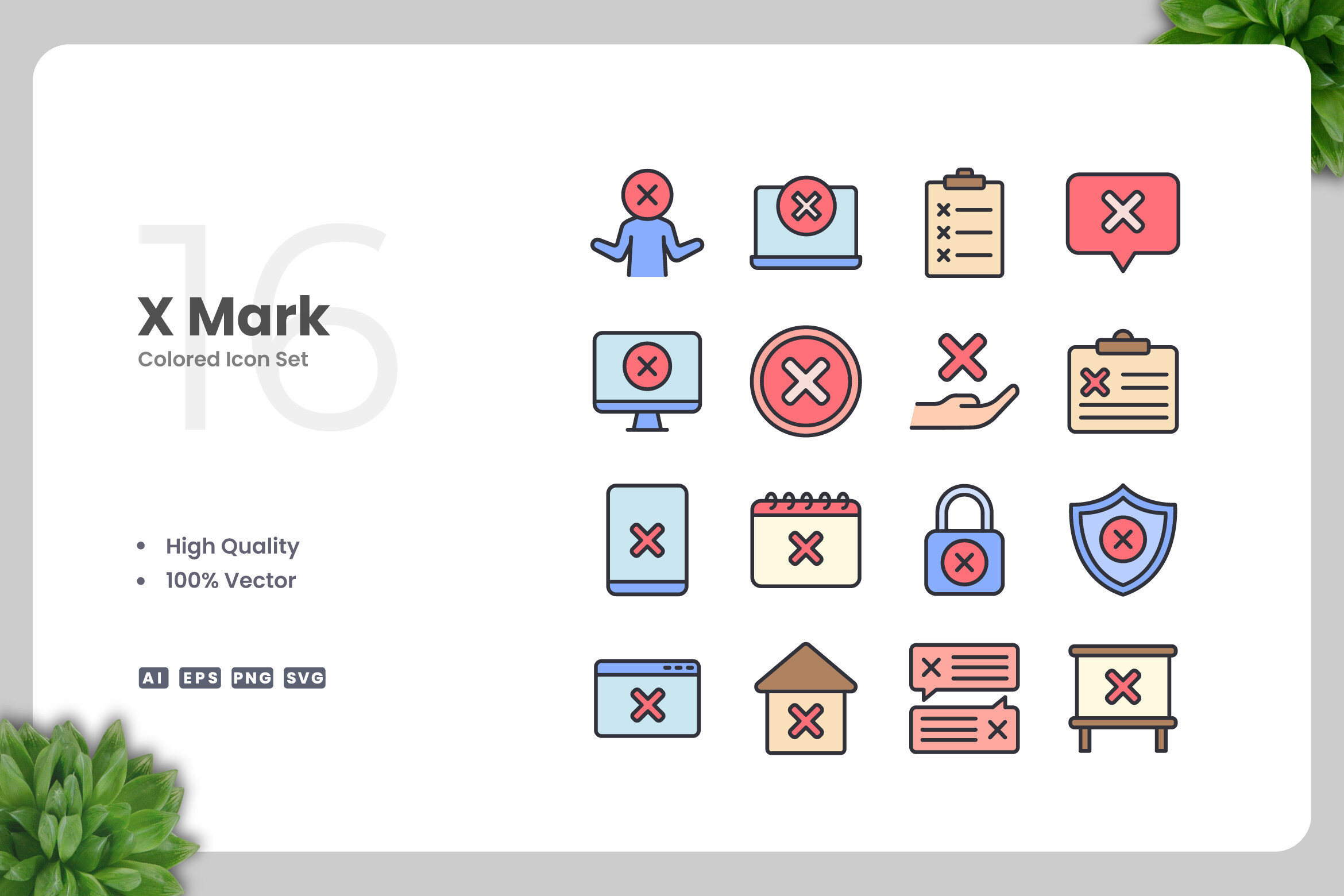 X Mark Colored Icons Graphic by upnowgraphic · Creative Fabrica