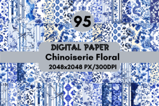 95 Chinoiserie Floral Digital Paper Graphic by Diana Hunter · Creative ...