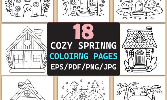 Cozy Spring: Cute Coloring Book