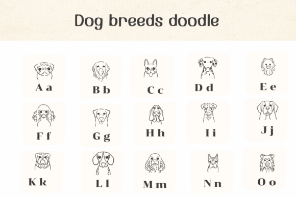 Dog Breeds Doodle Font - Preview 1