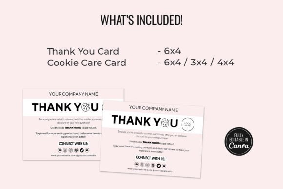 Editable Cookie Care Card Template Graphics