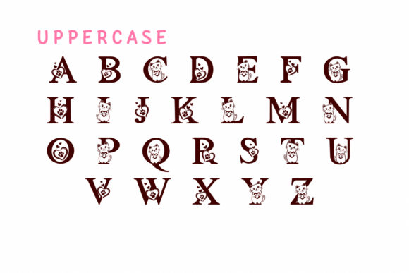 Heart Cat Font PNG with transparent background - Preview 1