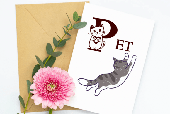 Heart Cat Font PNG with transparent background - Preview 6