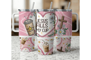 Jesus Fills My Cup 40oz Tumbler Wrap PNG Graphic by CatsDigitalDesigns ...