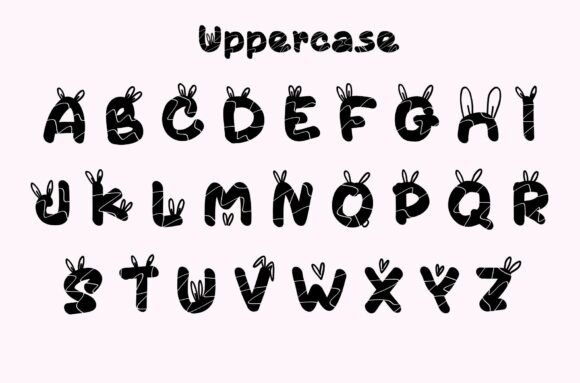 Kawaii Ears Font PNG with transparent background - Preview 4