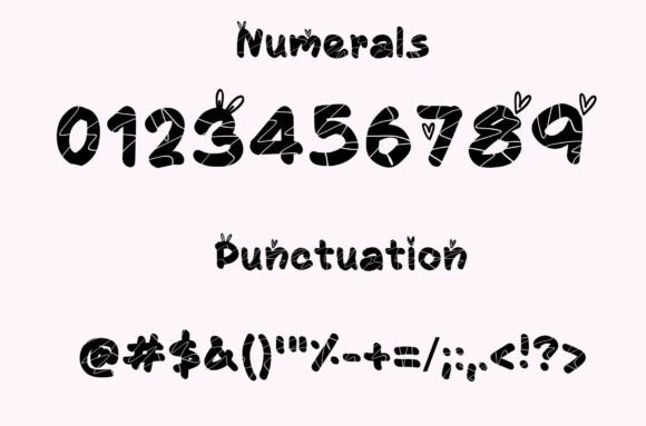 Kawaii Ears Font PNG with transparent background - Preview 6