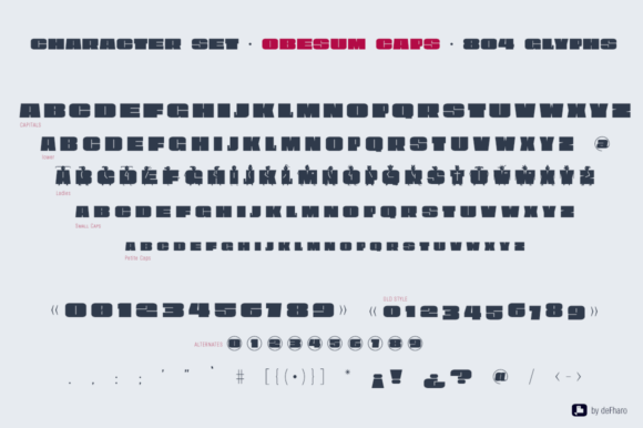 Obesum Caps Font PNG with transparent background - Preview 1