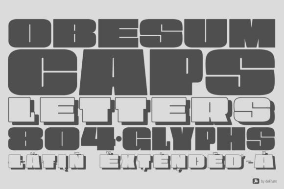 Obesum Caps Font PNG with transparent background - Preview 2
