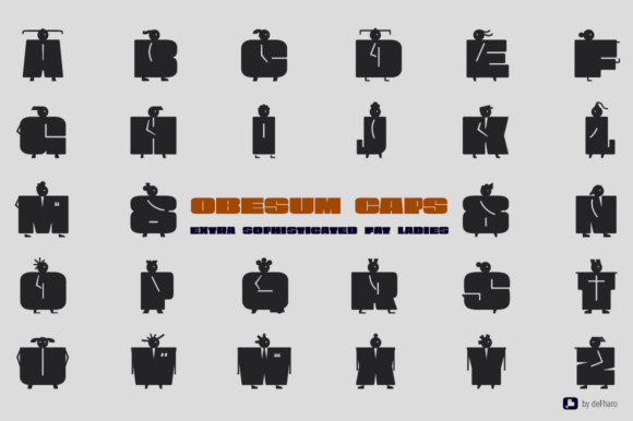 Obesum Caps Font PNG with transparent background - Preview 3