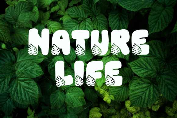 Retro Leaves Font PNG with transparent background - Preview 2