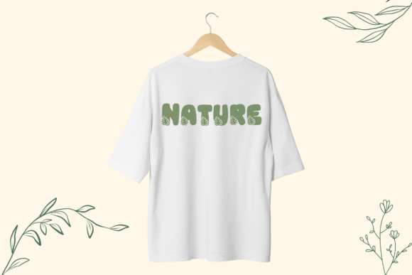 Retro Leaves Font PNG with transparent background - Preview 3