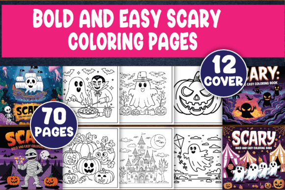 Scary Bold & Easy Coloring Pages