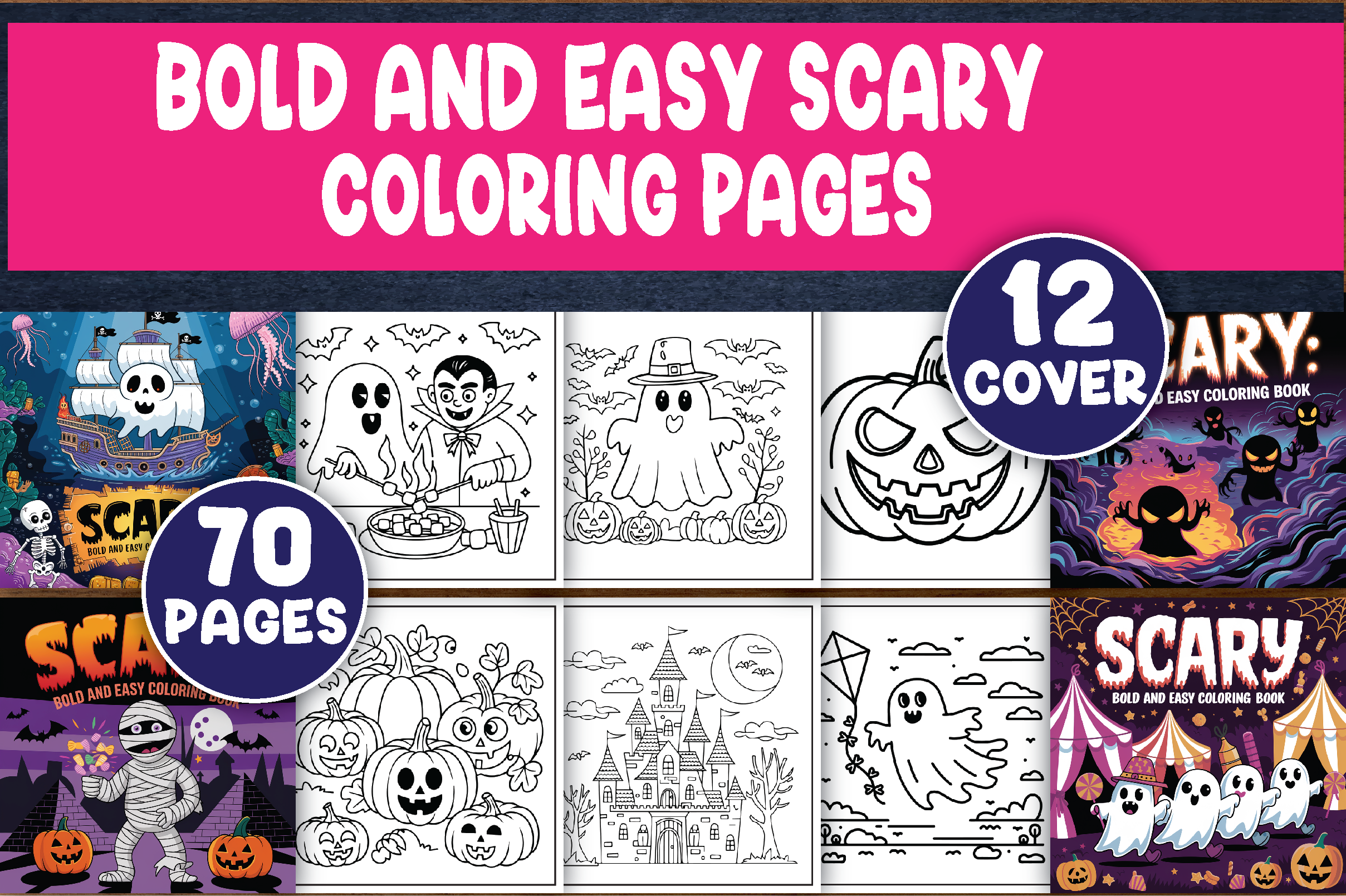 Scary Bold & Easy Coloring Pages