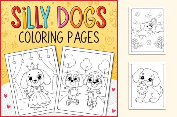 Silly Dogs Coloring Pages for Kids