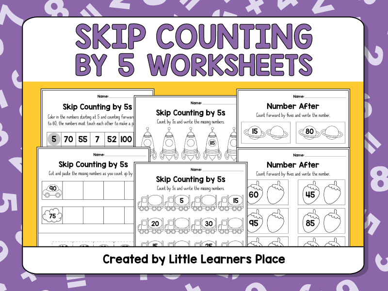 Skip Counting by 5s Math Worksheets
