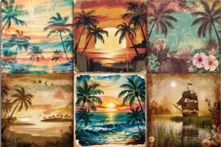 Vintage Summer Beach Background Paper Graphic by Ak Artwork · Creative ...