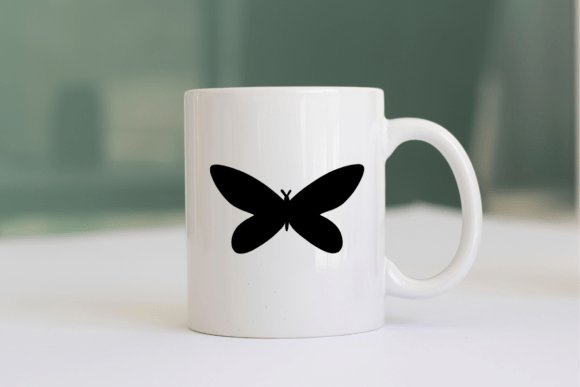 Butterfly Silhouettes Font PNG with transparent background - Preview 4