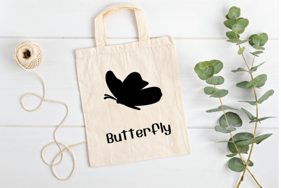 Butterfly Silhouettes Font PNG with transparent background - Preview 5