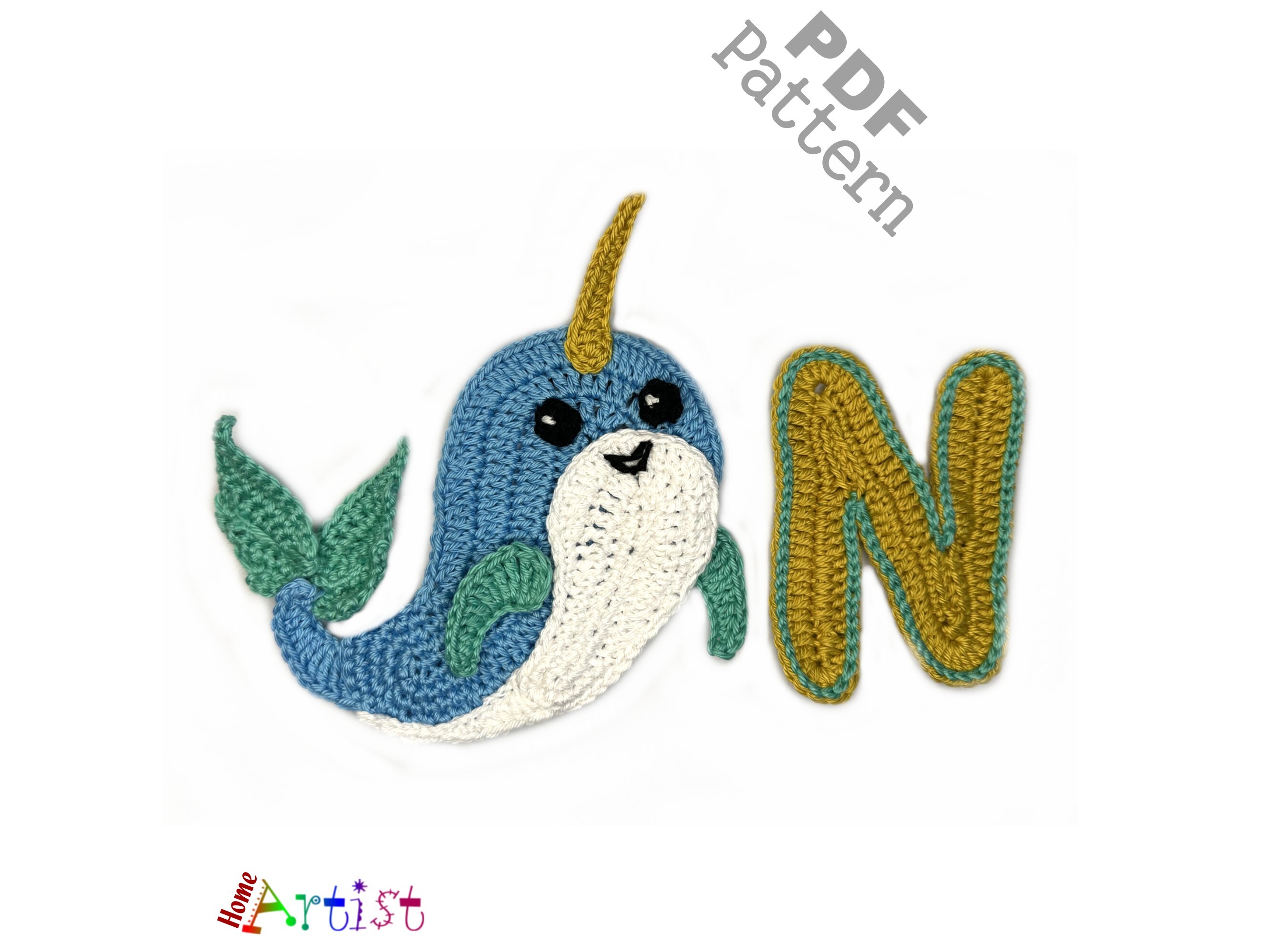 Crochet Animal Alphabet N Narwahl Patter