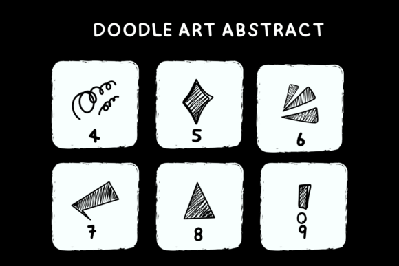 Doodle Art Abstract Font PNG with transparent background - Preview 3