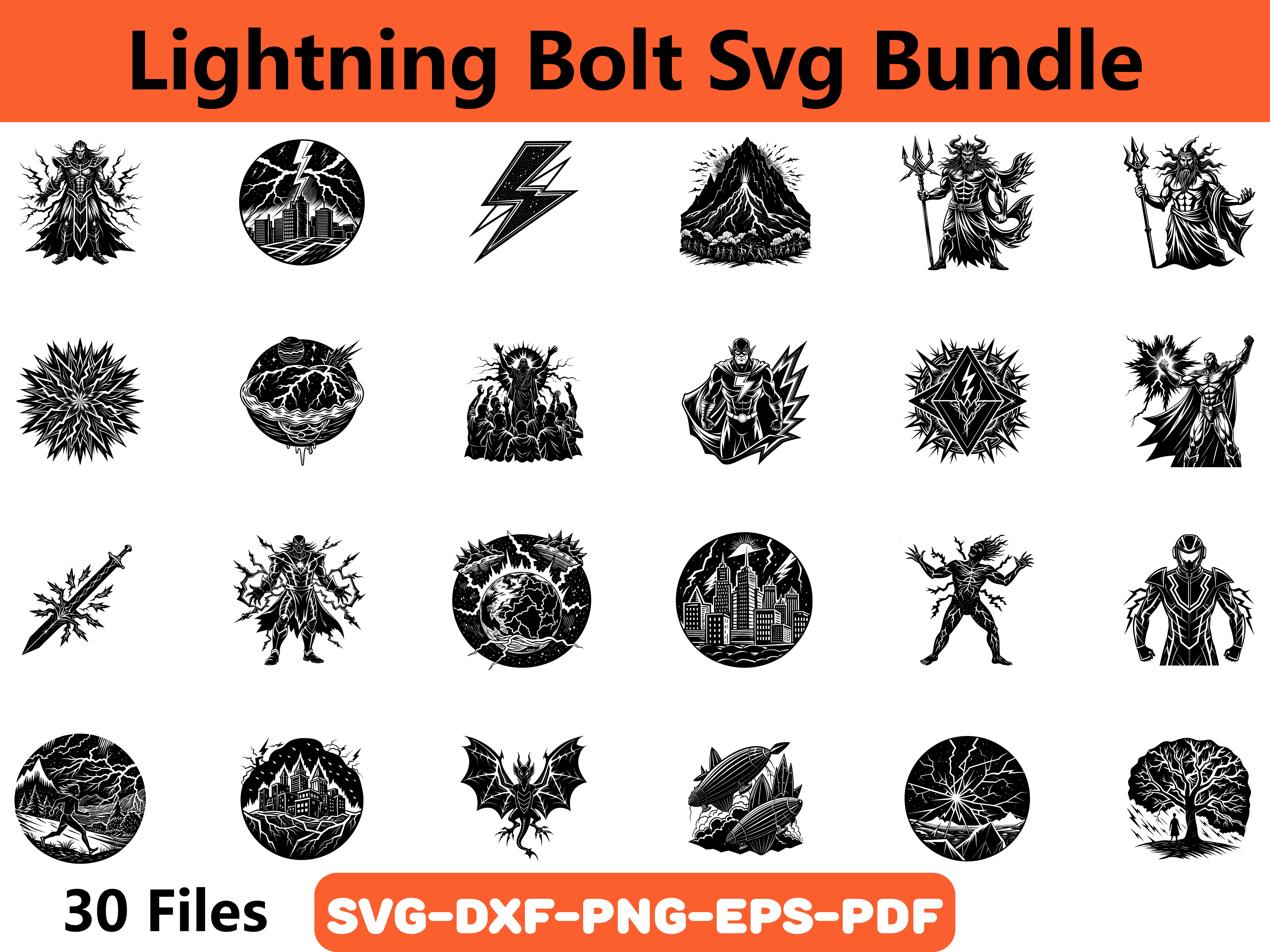 Lightning Bolt Svg Bundle Graphic by Priyo Design Shop · Creative Fabrica