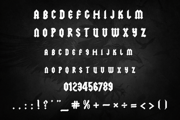 Old Raven Black Font PNG with transparent background - Preview 1