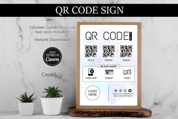 QR Code Sign Template for Small Business