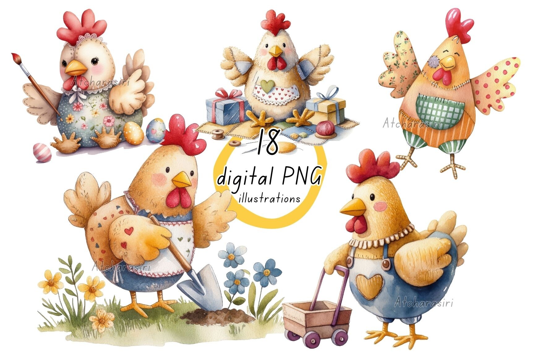 Stuffed Chicken Doll Clipart