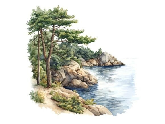 10 Coastal Scenery Maritime Clipart Set