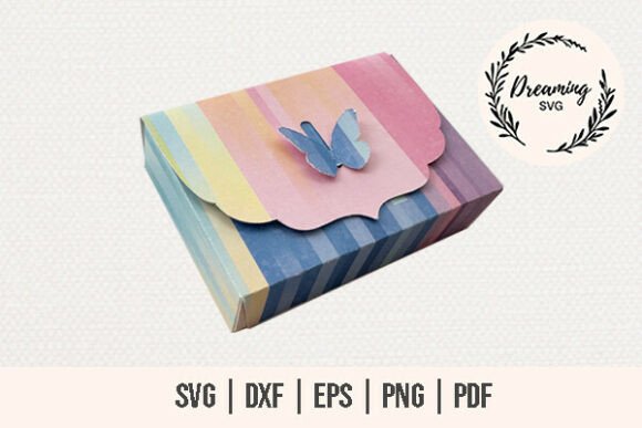 Butterfly No Glue Box SVG - Gift Box SVG Shapes 3D SVG Craft By DreamingSVG