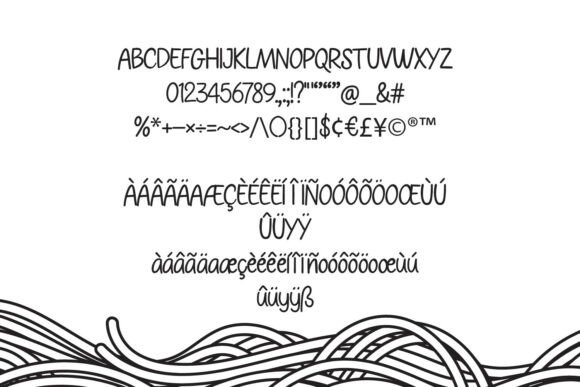 Doodle Noodle Font PNG with transparent background - Preview 2