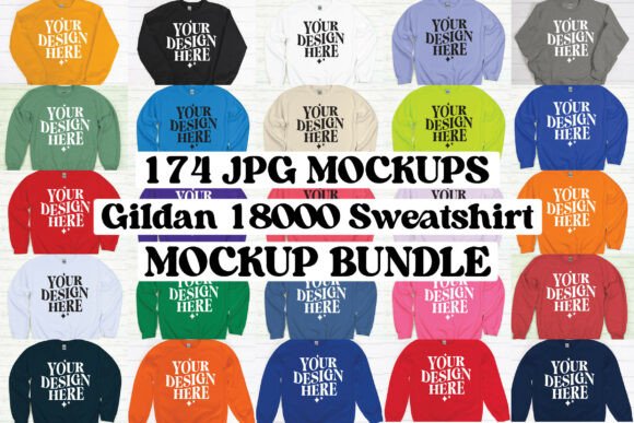 Gildan 18000 Sweatshirt Mockup Bundle