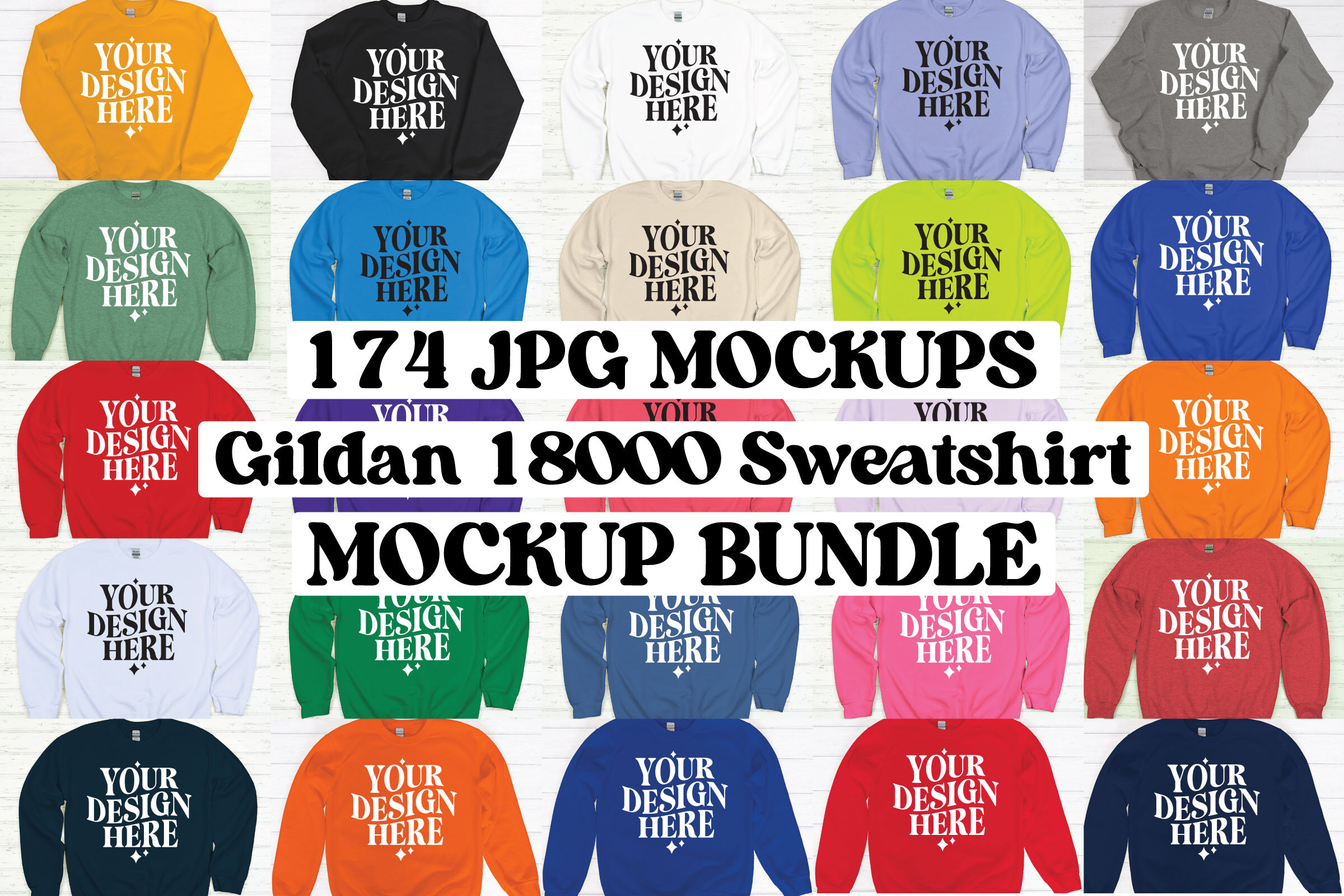 Gildan 18000 Sweatshirt Mockup Bundle