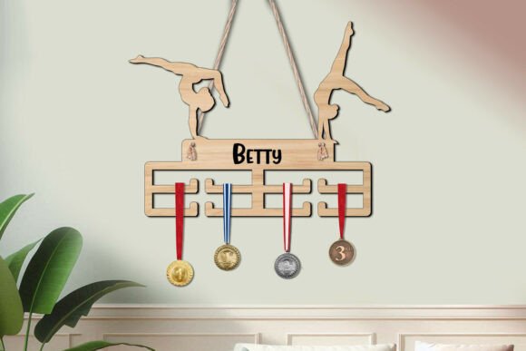 Gymnastic Women Sport Medal Hanger SVG Laser Cutting By BestLaserSVG