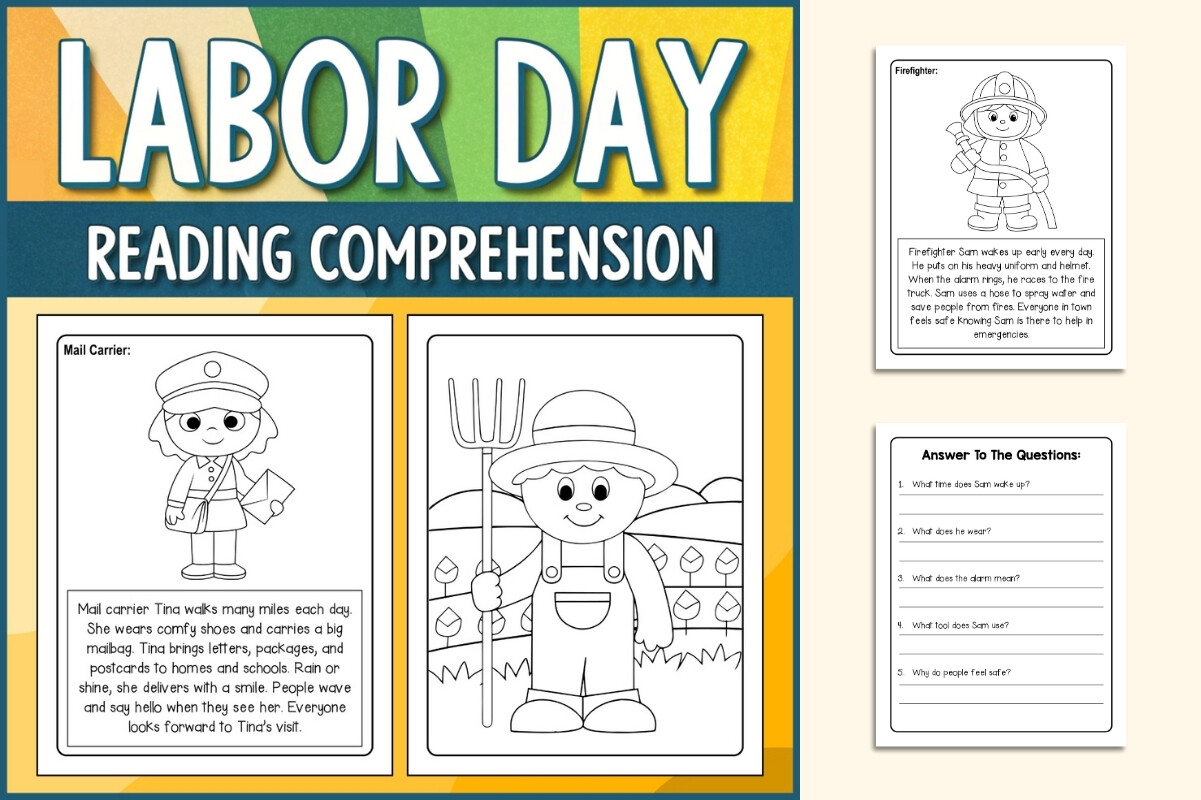 Labor Day Reading Comprehension Pages Graphic by TheStudyKits ...