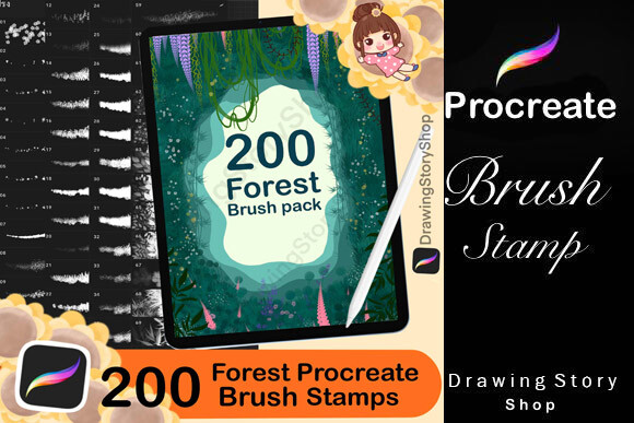 200 Forest Nature Procreate Brushes - photo 1