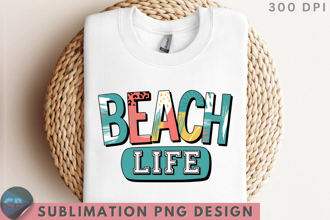 Brushstroke Beach Life PNG Design Graphic by Crafts SVG · Creative Fabrica