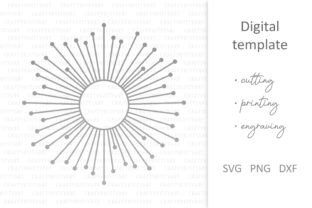 Celestial Boho Sun Monogram Frame SVG · Creative Fabrica
