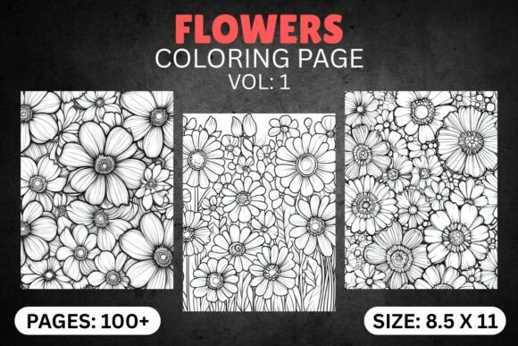 Flowers Adult Coloring Book Pages