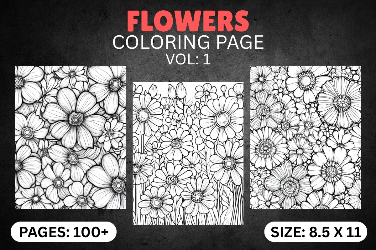 Flowers Adult Coloring Book Pages