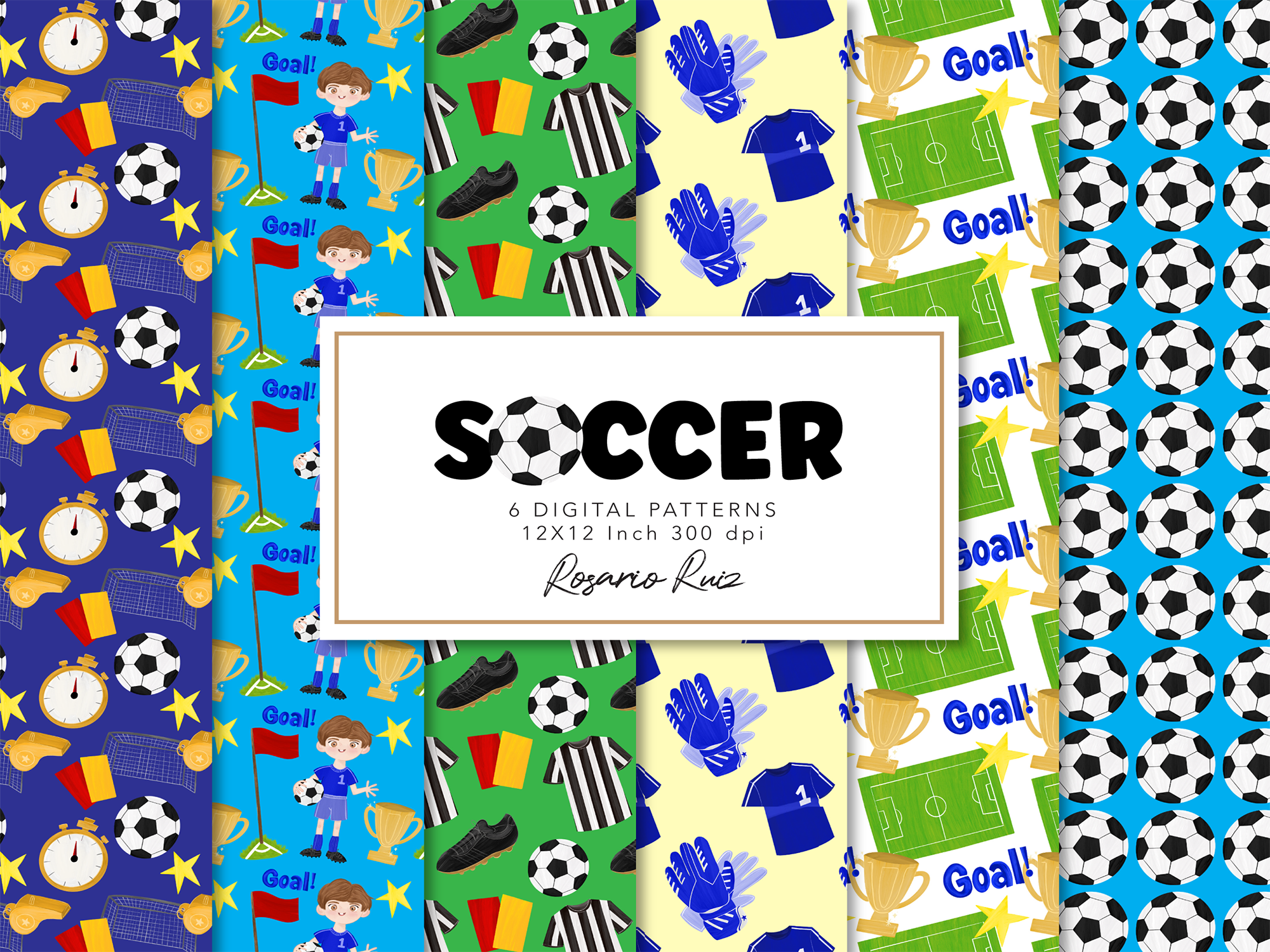 Football Soccer Pattern Paper Pack