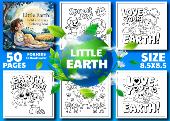 Little Earth Bold & Easy Coloring Book