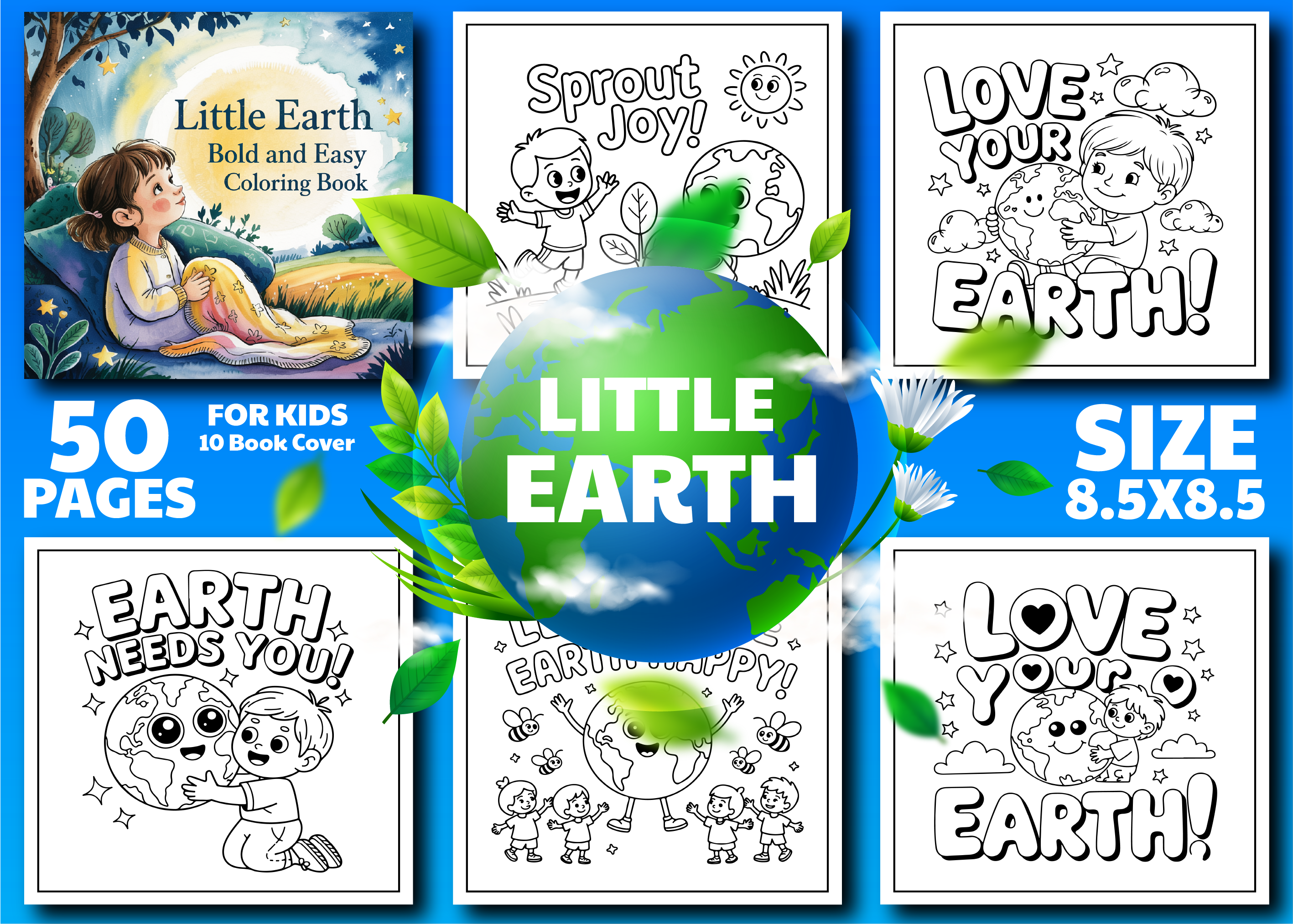 Little Earth Bold & Easy Coloring Book