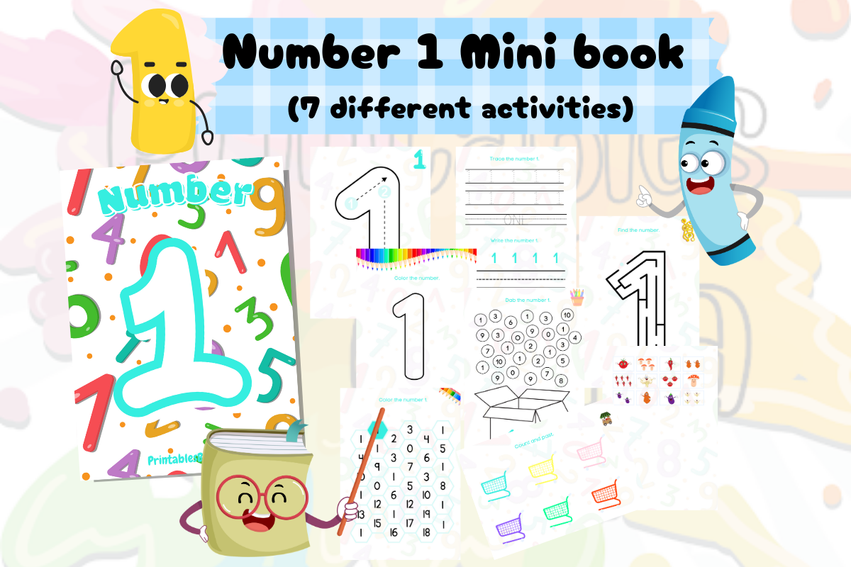 Number 1 Mini Book. Graphic by PrintablesByAicha · Creative Fabrica