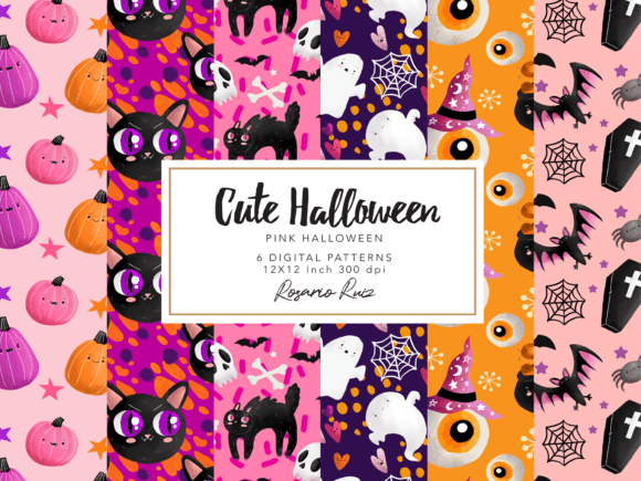 Pink Halloween Pattern, Halloween Paper
