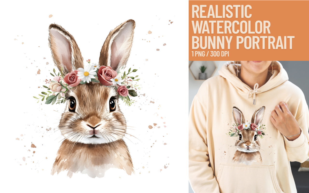 Spring Bunny Watercolor Clipart PNG Graphic by NEWDAY DIGITAL ART ...