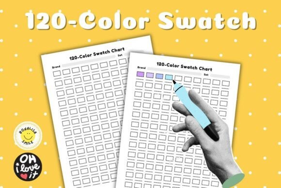 120 Color Swatch Chart Color Sheet Graphic Coloring Pages & Books By Bonalisa Smile