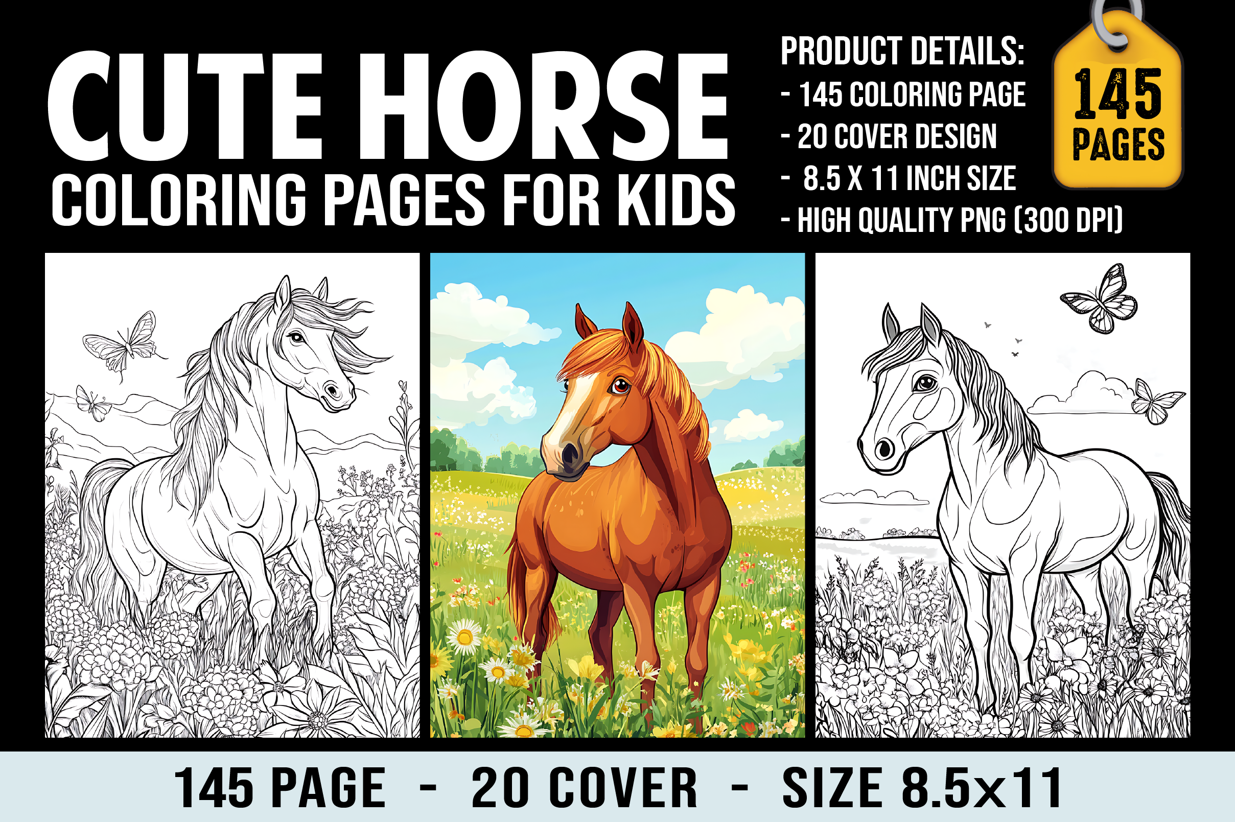 Cute Horse Coloring Pages for Kids